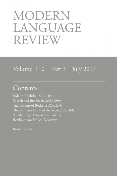 Modern Language Review (112