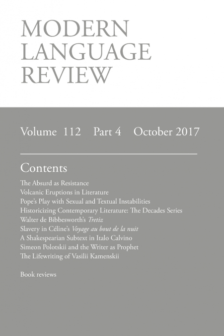 Modern Language Review (112