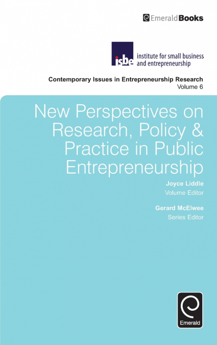 New Perspectives on Research, Policy & Practice in Public Entrepreneurship
