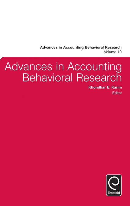 Advances in Accounting Behavioral Research