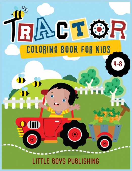 Tractor coloring book for kids 4-8