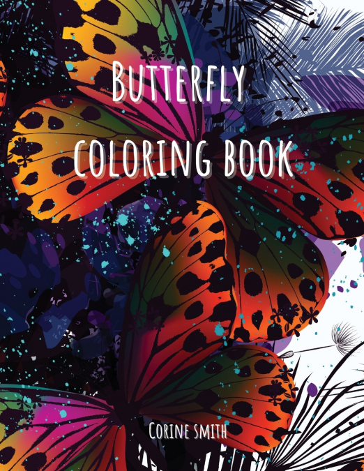 Adult coloring book - Flower with butterflies