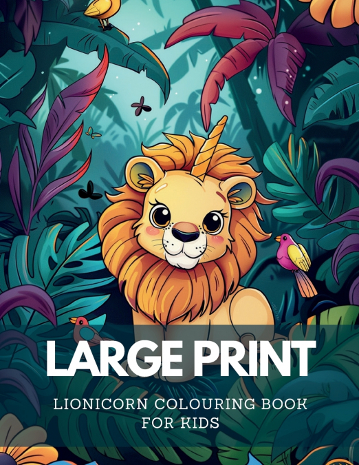 Large Print Lionicorn Colouring Book For Kids