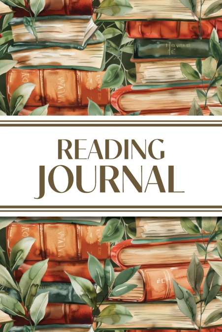 Reading Journal (Watercolour Stacked Books with Leaves)