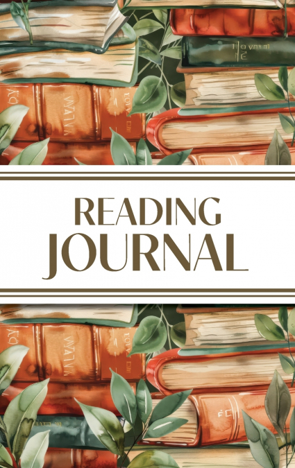 Reading Journal (Watercolour Stacked Books with Leaves)
