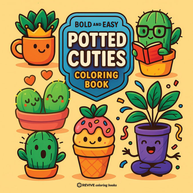 Bold & Easy Potted Cuties Coloring Book