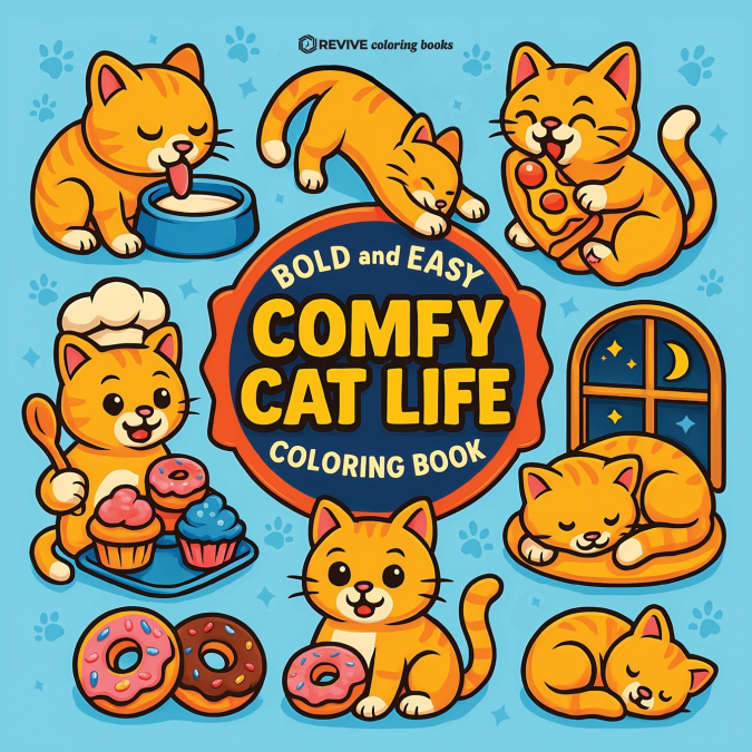 Bold & Easy Comfy Cat Life Coloring Book