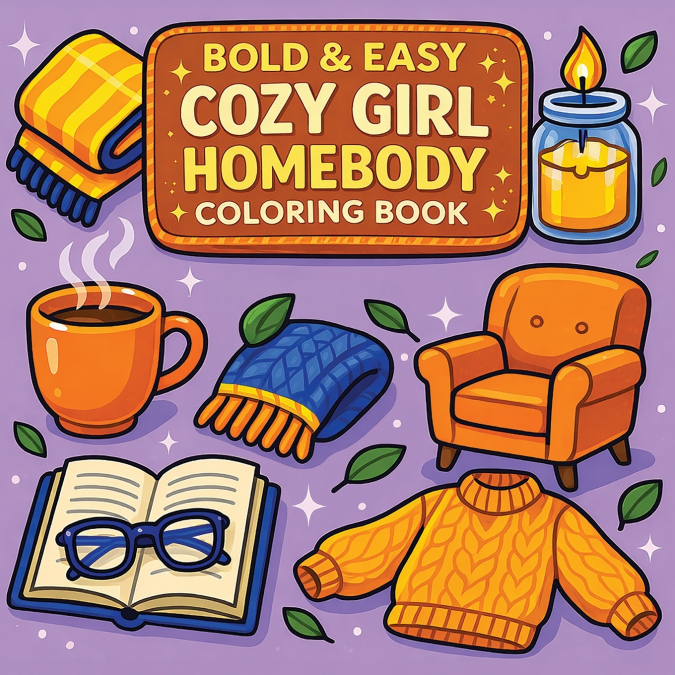 Bold & Easy Cozy Girl Homebody Coloring Book