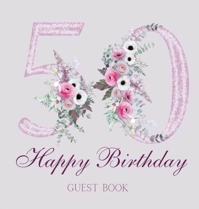 Happy 50th birthday guest book (hardback)