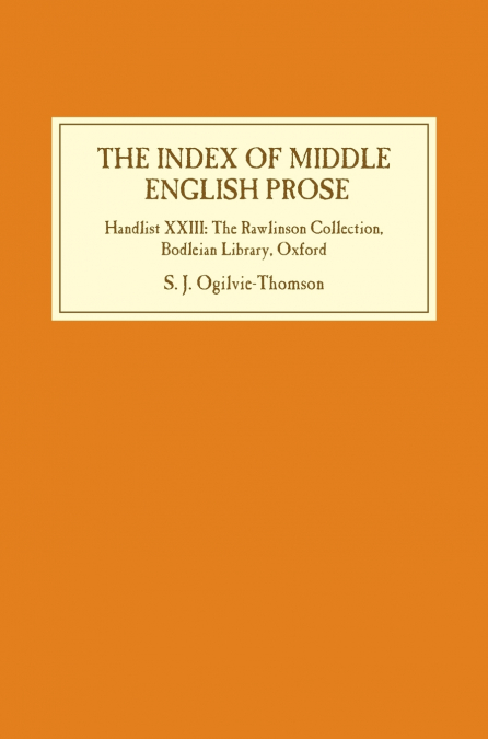 Index of Middle English Prose