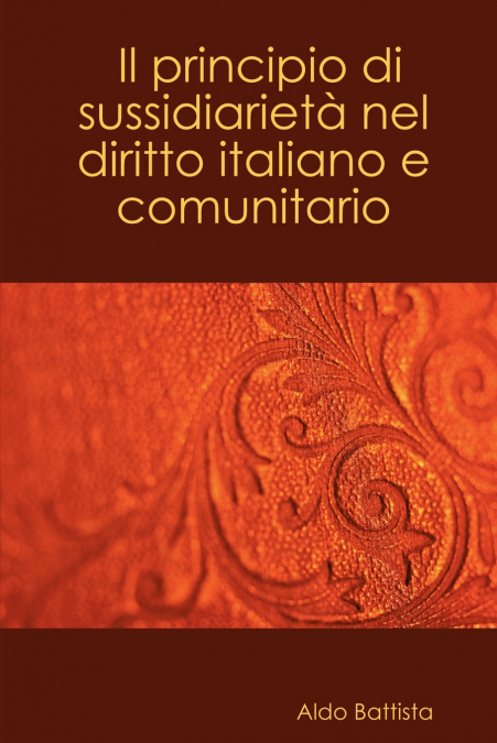 Il Principio Di Sussidiariet Nel Diritto Italiano E Comunitario