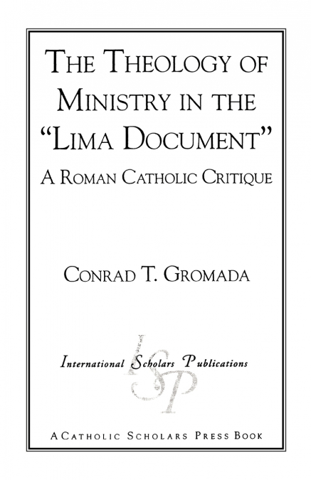 Theology of Ministry in the ’Lima Document’