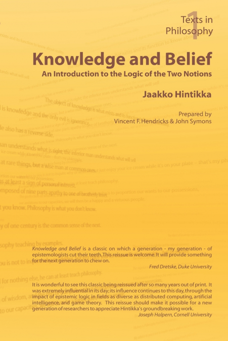 Knowledge and Belief - An Introduction to the Logic of the Two Notions