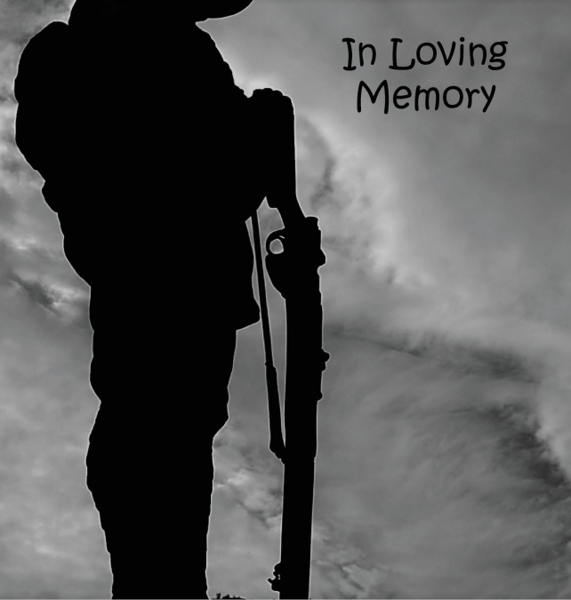 Soldier at War, Fighting, Hero, In Loving Memory Funeral Guest Book, Wake, Loss, Memorial Service, Love, Condolence Book, Funeral Home, Combat, Church, Thoughts, Battle and In Memory Guest Book (Hardb