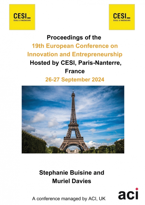 ECIE 2024-Proceedings of the 19th European Conference on Innovation and Entrepreneurship