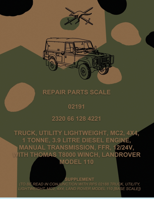 Repair Parts Scale, Truck, Utility, Lightweight, MC2, 4x4, 1 Tonne, 3.9 Litre Diesel Engine, Manual Transmission, FFR, 12/24V, With Thomas T8000 Winch, Land Rover Model 110