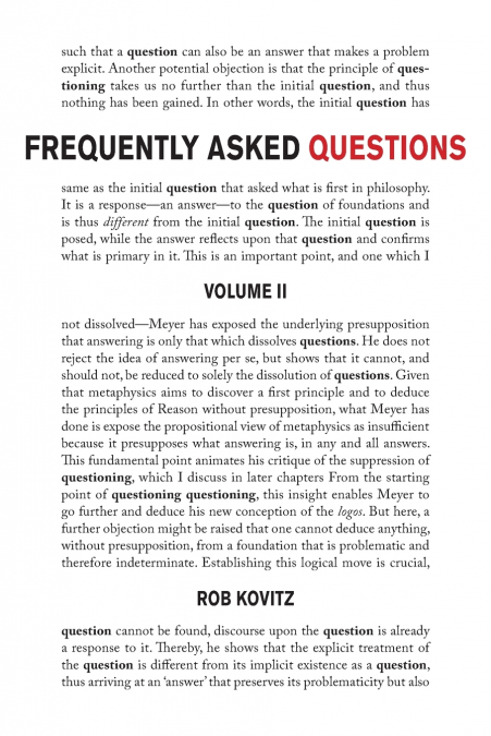 Frequently Asked Questions, Volume 2