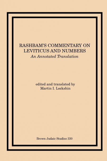 Rashbam’s Commentary on Leviticus and Numbers