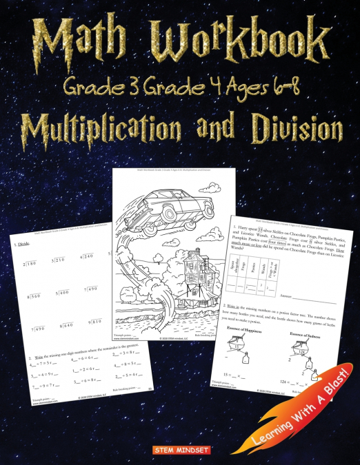 Math Workbook Grade 3 Grade 4 Ages 6-8 Multiplication and Division
