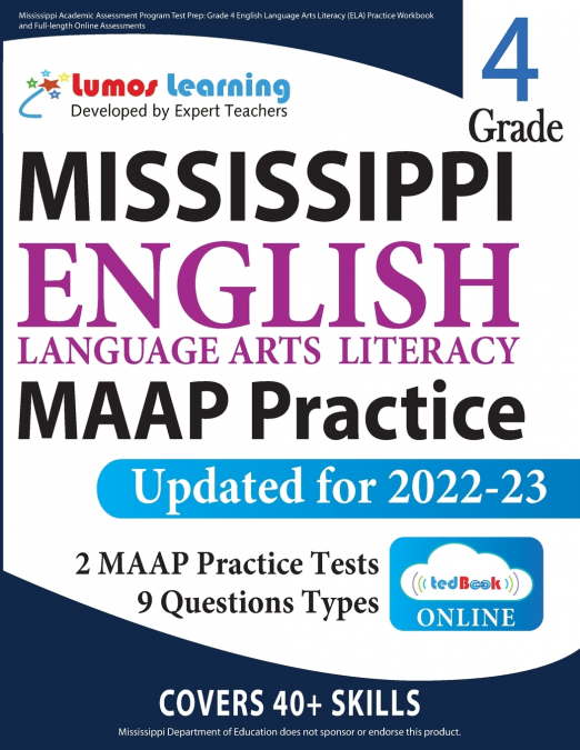 Grade 4 English Language Arts Literacy (ELA) Practice Workbook and Full-length Online Assessments