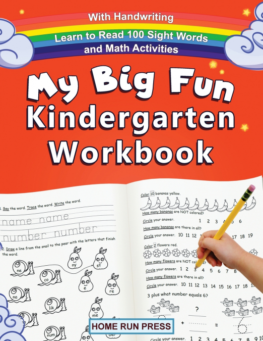 My Big Fun Kindergarten Workbook with Handwriting Learn to Read 100 Sight Words and Math Activities