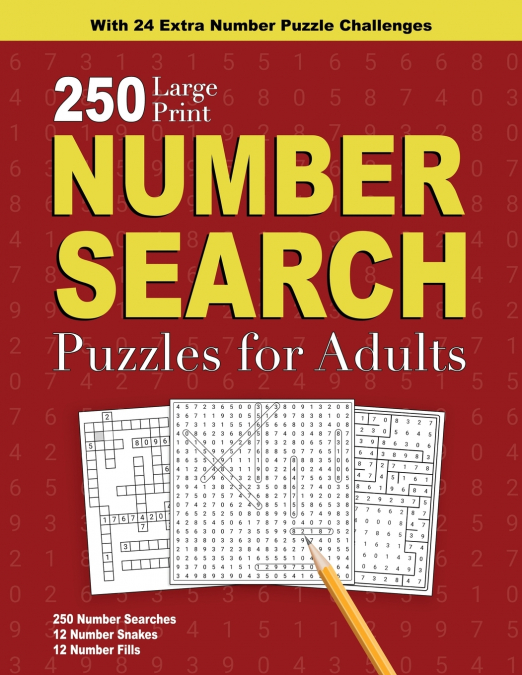 250 Number Search Puzzles for Adults
