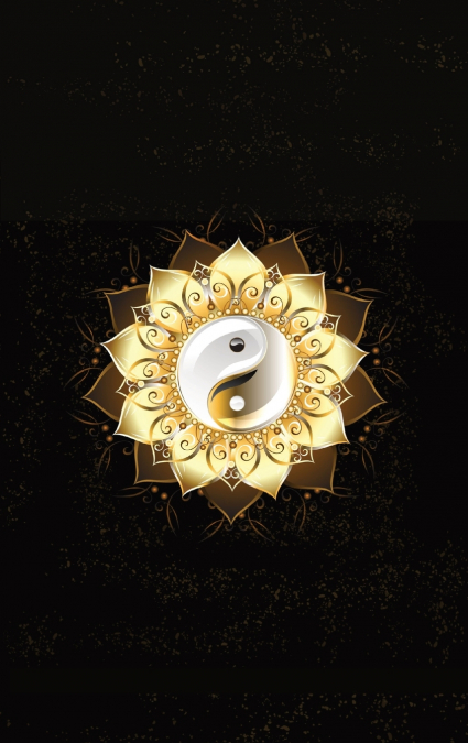 Glowing Golden Ring Yang-Yang Lotus Flower | Diary, Journal, and/or Notebook