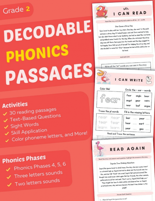Decodable Phonics Passages Grade 2