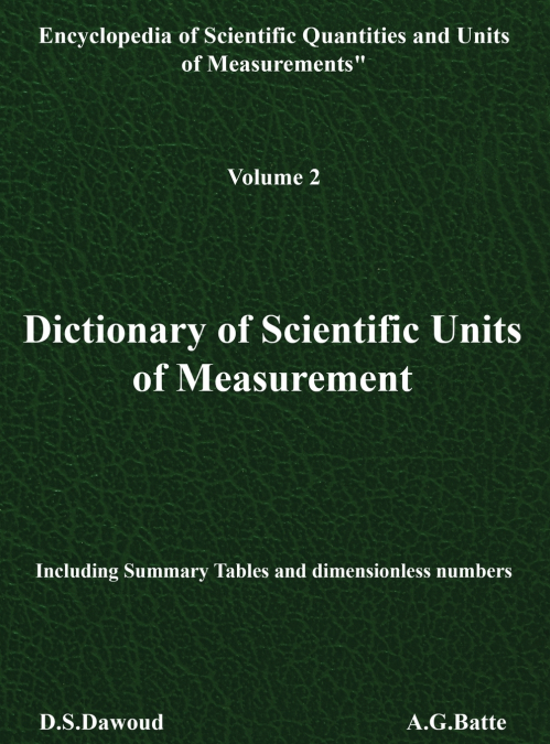 Dictionary of Scientific Units of Measurement - Volume II
