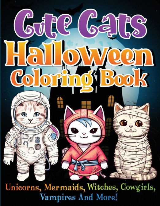 Cute Cats Halloween Coloring Book