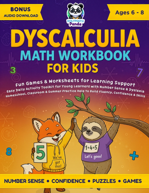 Dyscalculia Math Workbook for Kids Ages 6-8