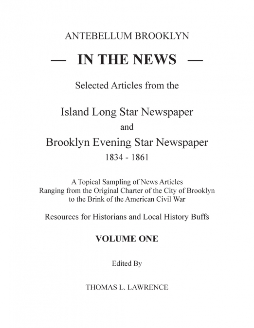 Antebellum Brooklyn in the News