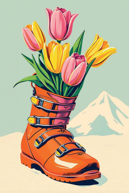 Notebook Floral Ski boots