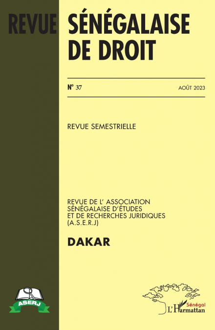 Revue Sénégalaise de Droit n° 37 Août 2023