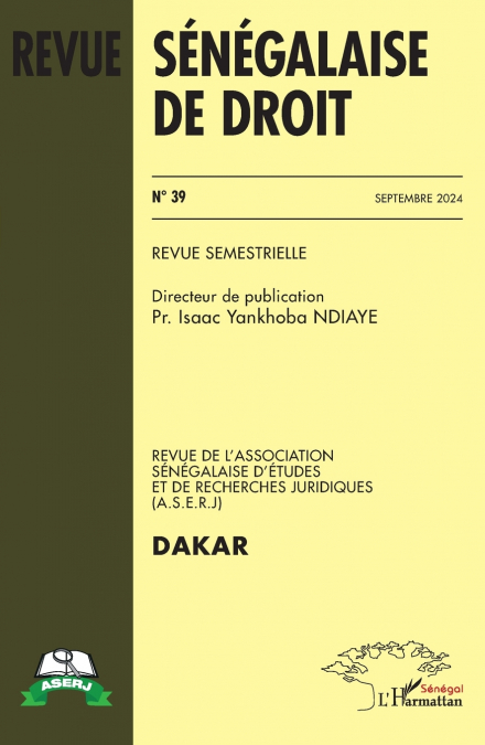 Revue Sénégalaise de Droit N°39 Septembre 2024