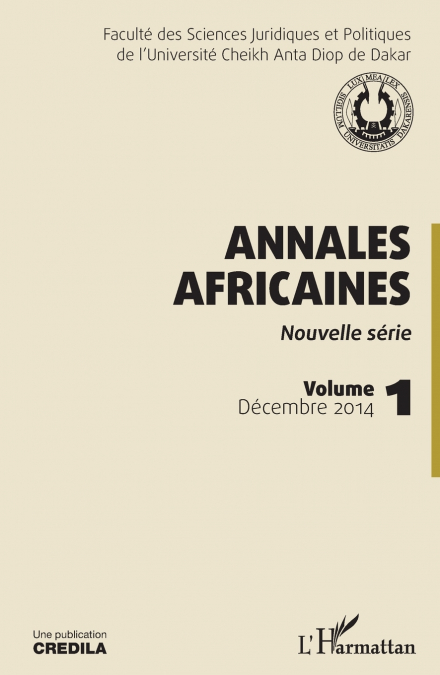 Annales africaines vol 1 décembre 2014