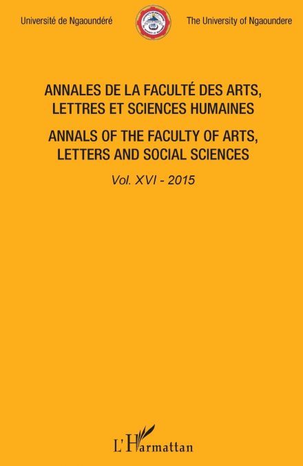 Annales de la faculté des arts, lettres et sciences humaines Vol XVI - 2015