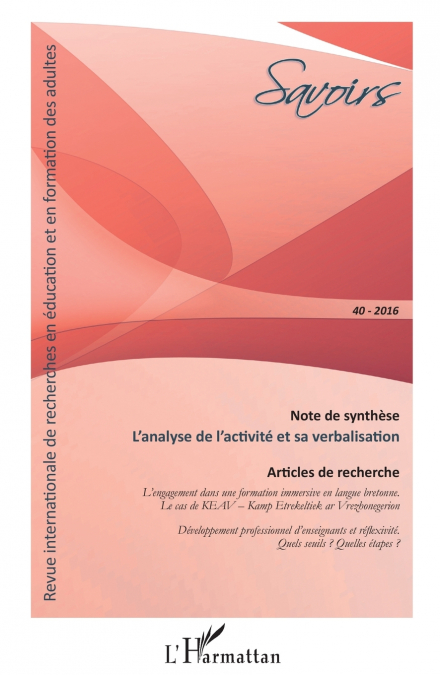 L’analyse de l’activité et sa verbalisation