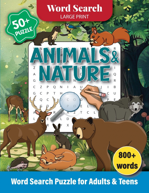 Animals & Nature Word Search Puzzle for Adults and Teens
