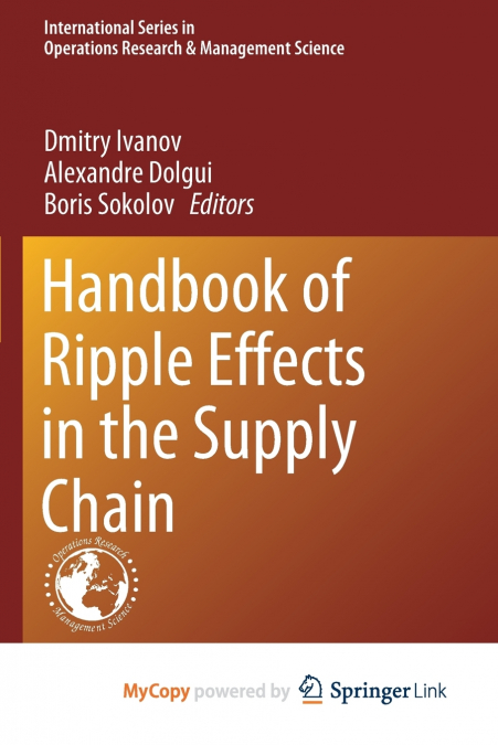 Handbook of Ripple Effects in the Supply Chain