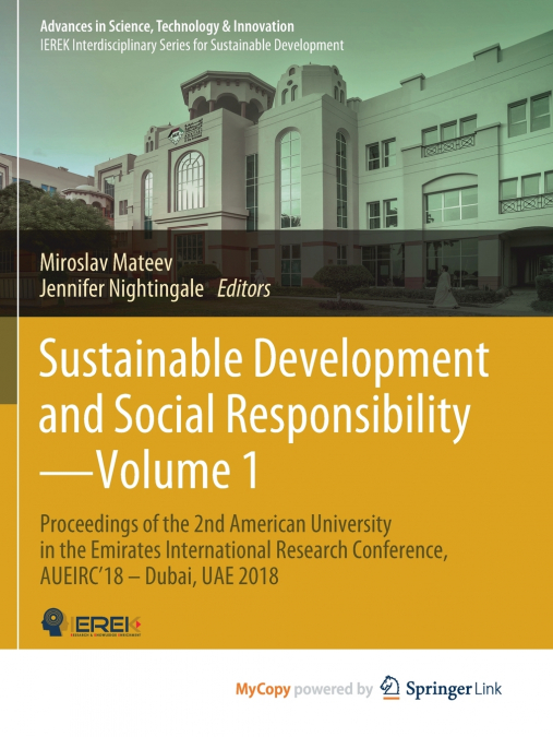 Sustainable Development and Social Responsibility-Volume 1