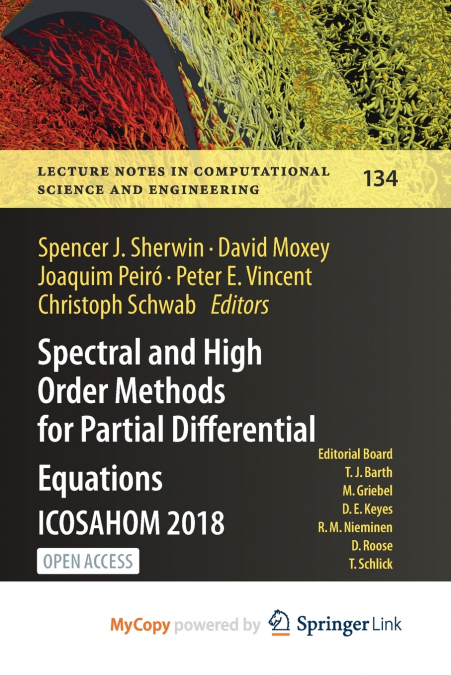 Spectral and High Order Methods for Partial Differential Equations ICOSAHOM 2018