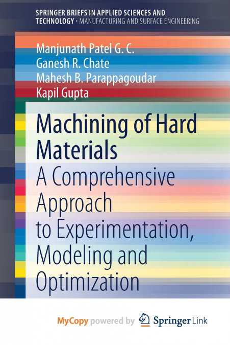 Machining of Hard Materials