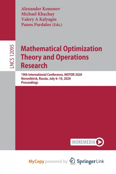 Mathematical Optimization Theory and Operations Research