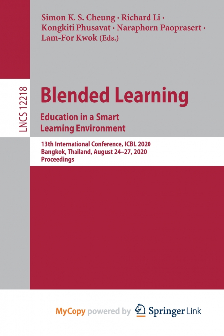 Blended Learning. Education in a Smart Learning Environment