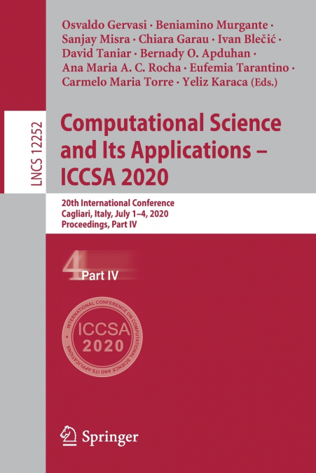 Computational Science and Its Applications - ICCSA 2020