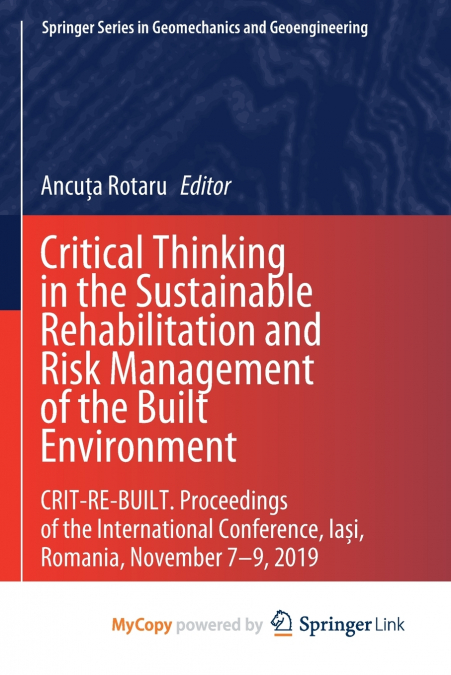 Critical Thinking in the Sustainable Rehabilitation and Risk Management of the Built Environment