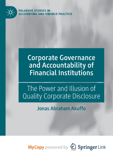 Corporate Governance and Accountability of Financial Institutions
