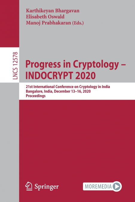 Progress in Cryptology - INDOCRYPT 2020