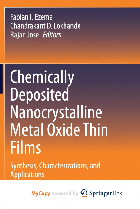 Chemically Deposited Nanocrystalline Metal Oxide Thin Films